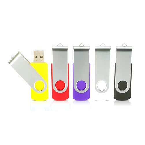 Alihelan 8GB Flash Drives 5 Pack, Alihelan USB Flash Drive USB 2.0 Thumb Drive Swivel Memory Stick U Disk Jump Drive Zip Drive with Led Indicator (5 Mixed Colors: Black Red Purple Yellow White, 8G)