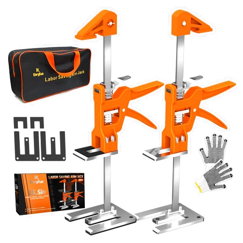 EnryKuo [Upgrade] Labor Saving Arm Jack 2 Pack,15.5 Inch Stainless Steel Furniture Lifts with Handbag,Hand Furniture Jack Lifter Tool for Installing Cabinets,Flooring&Windows,Load 440LBS