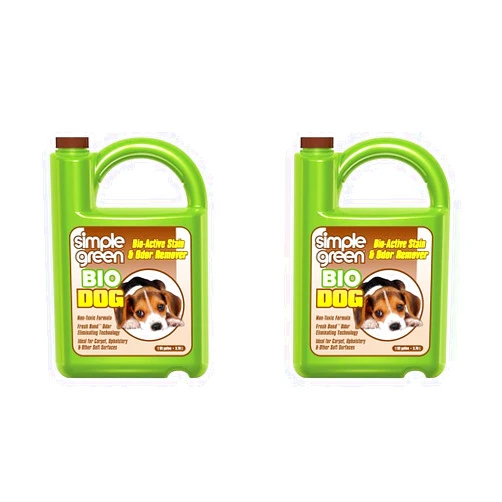 Simple Green Bio Active Stain & Odor Remover for Pet & Carpet- Pet & People Safe (1 Gal), Milky White, 128 Fl Oz (Pack of 2)