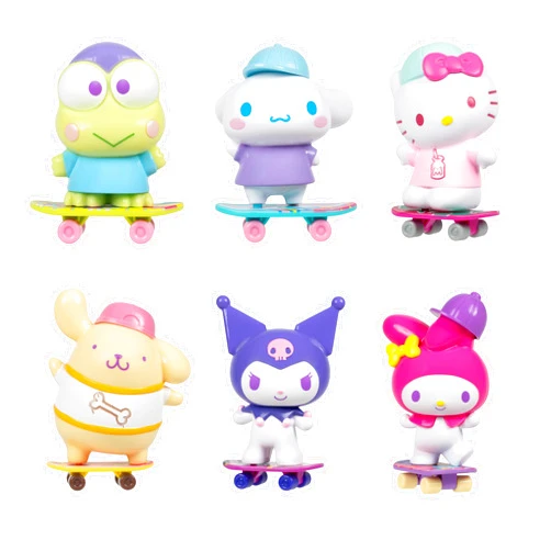 Hello Kitty and Friends, 4” Ultra-Premier 6-Figure Set - Hello Kitty, Kuromi, My Melody, Cinnamoroll, Pompompurin, and Keroppi - Officially Licensed Sanrio Product from Jazwares