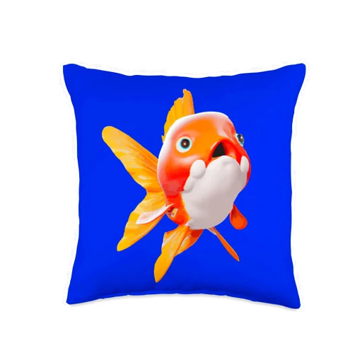 Pet Goldfish Gifts And Fancy Fish Tees by taiche Cute Japanese Goldfish Cartoon Style Vector Throw Pillow, 16x16, Multicolor