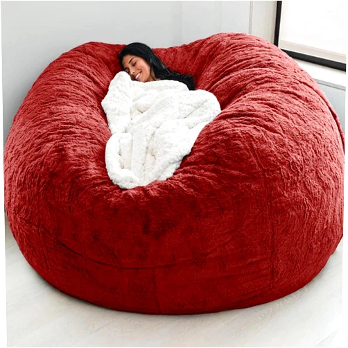 Handläufe Breathable and Comfortable Bean Bag Chair Cover (No Filler), Lazy Sofa Bed Cover Giant Fur Bean Bag Cover Washable Giant Bean Bag Chairs Cover