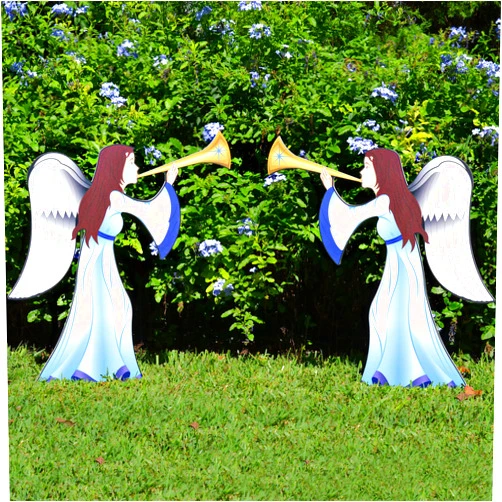 Teak Isle Printed Nativity Angel 2 Piece Set