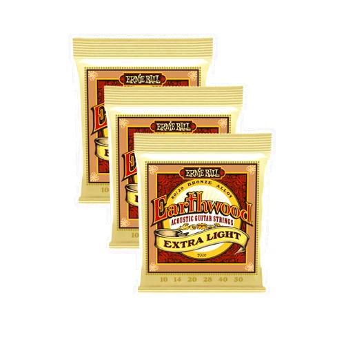 Ernie Ball Earthwood Light 80/20 Bronze Sets.011 - .052 (3 Pack)
