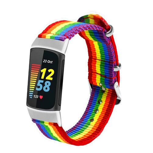 VEAQEE Woven Bands Compatible with Fitbit Charge 5, Fabric Quick Dry Watch Band for Women Men, Adjustable Replacement Strap Sport Wristband for Fitbit Charge 5