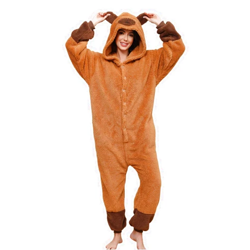 Très Chic Mailanda Sherpa Unisex Adult Animal Onesies Cosplay Pajamas Sleepwear Halloween Costume
