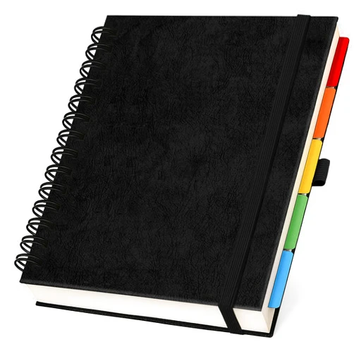 Of a Happy Kind Hardcover Leather Lined Spiral Notebook 8x10