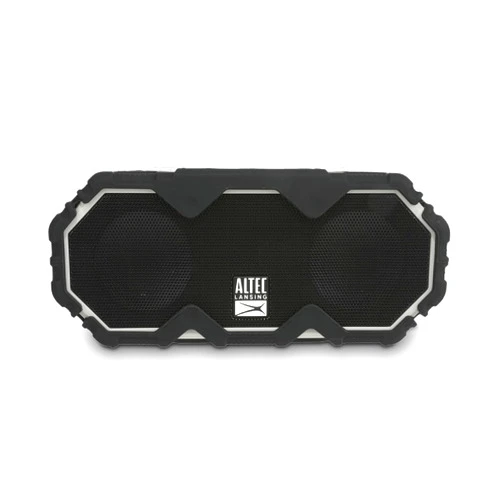 Altec Lansing Mini LifeJacket Jolt Bluetooth Speaker with Qi, Wireless, Waterproof, Portable, Speakers, Loud Volume, Strong Bass, Rich Stereo System, Microphone, 16 Hour Battery, 100 ft Range, Gray