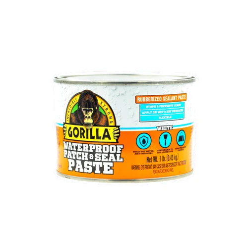 Gorilla Waterproof Patch & Seal Rubberized Sealant Paste; White; 1lb Can (Pack of 1)