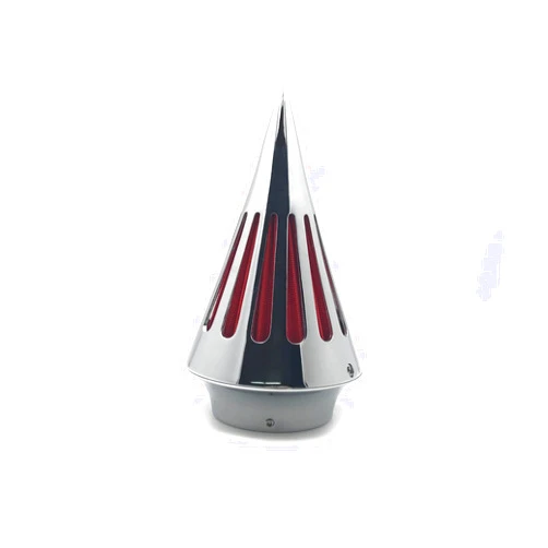 HTTMT- Chrome Spiked Cone A/Large With Washable Air Filter Compatible with Air Cleaner Air Intake VT750 All Year [P/N: CONE-A-BIG-CD]