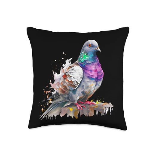 Tauben Fliegen Vogel Taubenzüchter Geschenk Gift Whisperer Pigeons Throw Pillow, 16x16, Multicolor