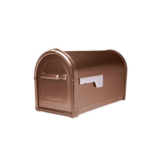 Architectural Mailboxes Hillsborough Galvanized Steel Post Mount Mailbox, Compatibility Code J, 5593C-CG-10, Copper, Large Capacity