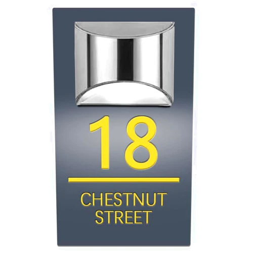 Bireviy Personalized Solar Modern Door Plaque, Custom Illuminated House Numbers Outside Waterproof LED Address Plaque with Street Name (Black)