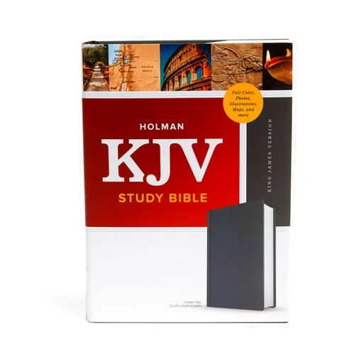 Holman Bible Publishers KJV Study Bible, Full-Color, Charcoal Cloth Over Board, Red Letter, Pure Cambridge Text, Study Notes and Commentary, Illustrated, Articles, Word Studies, Outlines, Timelines, Easy-to-Read MCM Type