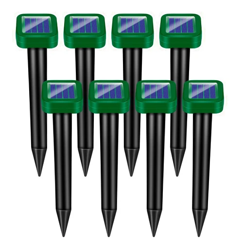 Jahy2Tech Mole Repellent Solar Powered, 8 Pack Waterproof Gopher Repellent for Lawn Garden Yard, Snake Repellent for Yard, Ultrasonic Animal Repellent Outdoor for Getting Rid of Groundhog and Skunk