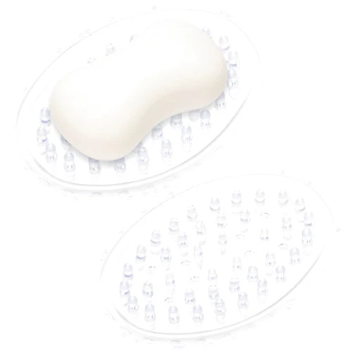 Sankoly 2 Pieces Plastic Soap Dish Clear Bar Holder Tray Self Draining Soap Saver with Holes Soap Container for Bathroom Counter, Kitchen