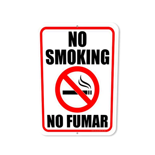 Honey Dew Gifts No Smoking No Fumar Sign - 9 x 12 Inch, Made in USA - English Spanish Bilingual Warning Signage for Business and Commercial Buildings - HDG-1530