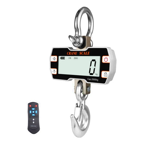 Hyindoor 2000kg 4400lb Crane Scale, 2 Ton Digital Hanging Scale with Remote, Industrial Heavy Duty Electronic Crane Scale