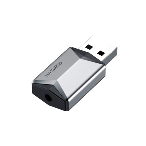 Hagibis USB External Sound Card Adapter Alloy 2 in 1 USB to 3.5mm AUX TRRS Headphone and Microphone Jack Audio Adapter Mic Stereo Sound Card for Windows, Mac, PC, Laptops, Desktops, PS4, PS5 (Grey)