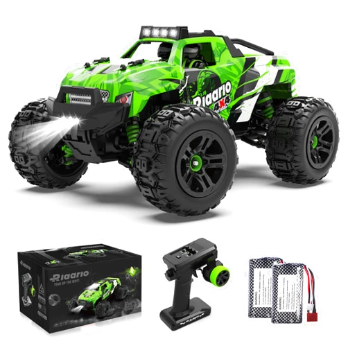 RIAARIO - 1:18 RC Cars for Kids - 36 KPH High Speed Remote Control Car - All Terrain 4WD Electric Vehicle Trucks with 2.4GHz - 4X4 Waterproof Off-Road Monster Truck with Two Rechargeable Batteries
