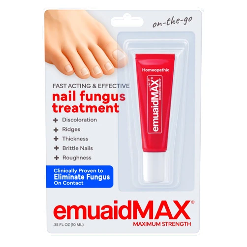 EMUAIDMAX Nail Fungus Treatment Ointment – Powerful Natural Nail & Toenail Fungus Treatment for Resistant Fungal Infections, Reduces Itching & Discomfort, On-The-Go Size, 0.35oz
