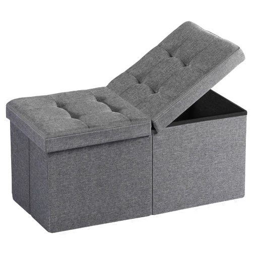 Snuvid 30-INCH Storage Ottoman Bench, Footrest with Storage, End of Bed Bench Coffee Table for Living Room, Bedroom, Entryway, Dark Gray