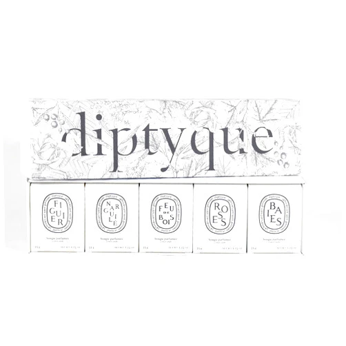Diptyque Set of Five Scented Candles - Baies, Roses, Figuier, Fue De Bois, Narguile - Travel Size 2020 Fall Collection