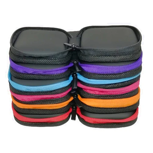 MOXUEOR Square Earbuds Case [6Pack] Headphone Case Mini Hard EVA Storage Earphone Carrying Pouch Bag with Colorful Zipper