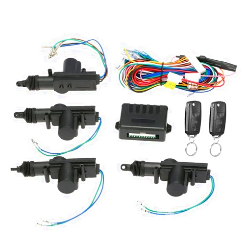 Shkalacar Central Locking System for 4 Doors Universal Keyless Entry Car Kit Burglar Alarm Protection Anti-Theft System with 2 Black Remote Control