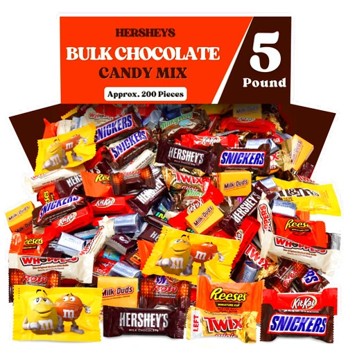 Taboom 5lb Hershey Bulk Chocolate Candy Variety Pack Individually Wrapped - Large Bag Assorted Chocolate & Candy For Treats, Party Favors, and Snacks
