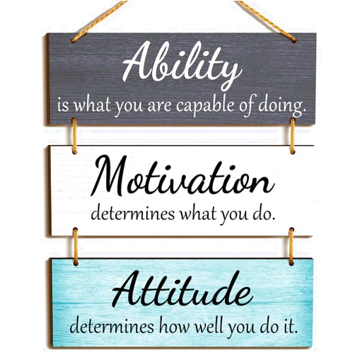 Jetec Office Wall Decor Inspirational Rustic Motivational Plaques with Sayings Wooden Hangings Ability Sign Bathroom for Home Office Art Decoration(Fresh Color)