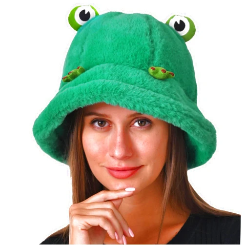 Kejea Fuzzy Bucket Hat Women Men Furry Cute Bucket Hats Winter Warm Plush Fisherman Fluffy Sherpa Funny Hat