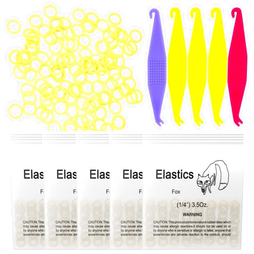 CAILOS 500 Pcs Orthodontic Elastic Rubber Bands, 3.5 Ounces Heavy Dental Rubber Traction Bands, Free Elastic Placer for Braces (1/4