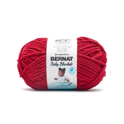 Bernat Baby Blanket Race CAR RED Yarn - 1 Pack of 300g/10.5 oz - 100% Polyester - #6 Super Bulky - 220 Yards - Knitting/Crochet
