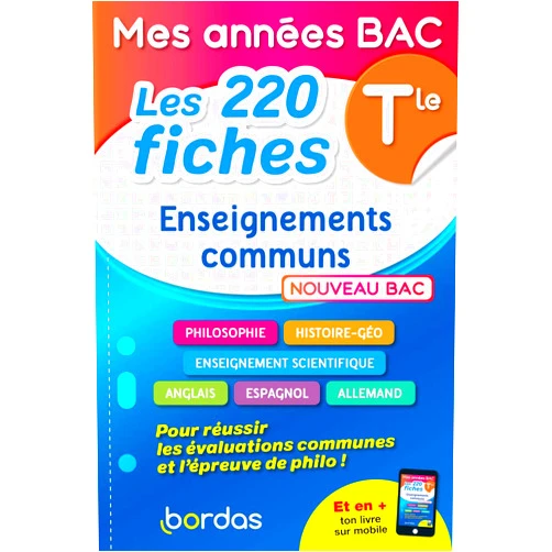 Collectif,Dominique Boissier,Laurent Coulomb,Magali Domain,Loïc Hamandjian,Sébastien Piecuch,Bénédicte Zielewski,Fabien Aoustin,Pascal Chauvel,Sandrine Schreyeck,Claire Vittecoq,Alejandra Chulia Jordan,Fabrice Malkani Mes années Bac - Les 200 fiches Enseignements communs Tle