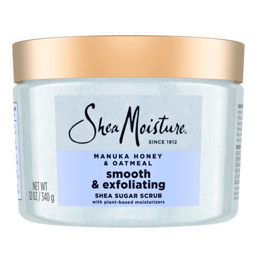 SheaMoisture Shea Sugar Body Scrub Manuka Honey Oatmeal for smooth & exfoliating Smooth and Exfoliating Body scrub with 24h shea moisture nutrients 12 oz