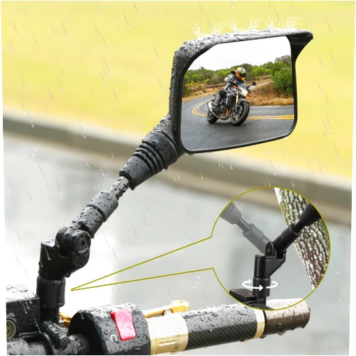 SHEJISI Motorcycle Mirrors,ATV Mirrors (2Pack) with Impact Resistance,Anti-glare with Rainproof,with7/8