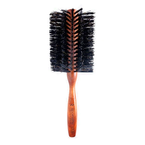 Spornette Italian Rounder 3 Inch Hair Brush (#955-XL) - Round Double Density Boar Bristle Brush With Wooden Handle For Blow Drying, Styling, Volumizing, Straightening And Curling Medium To Long Hair