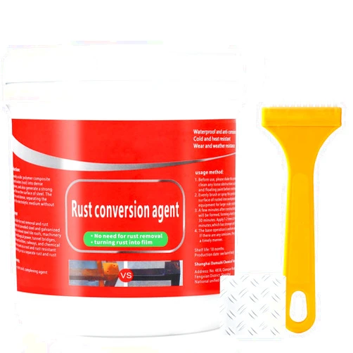 TPTAL Water-Based Metallic Paint,Rust Removal Converter Metallic Paint,Rust Remover Converter for Metal, Car Anti Rust Paint Chassis Universal Rust Removal Converter with Brush (White)