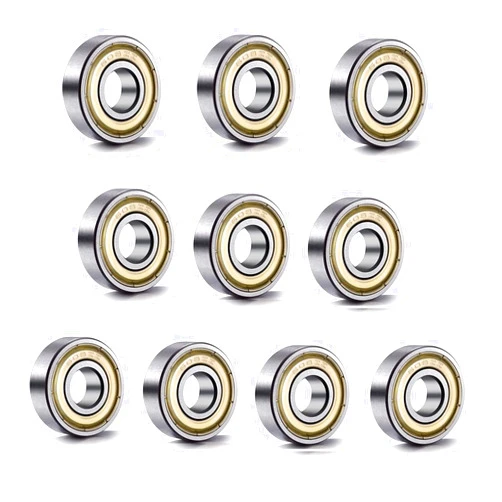 NAIVE BLUE 608 ZZ Ball Bearings(10PCS), 608ZZ Metal Double Shielded Miniature Deep Groove Skateboard Ball Bearings (8mm x 22mm x 7mm)