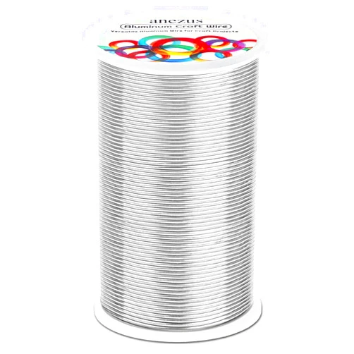 Anezus 540 Feet Aluminum Wire, Anezus Bendable Craft Metal Wire 18 Gauge Flexible Beading Wire for Wreath Making Jewelry Making Floral (Silver, 1mm)