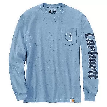 Carhartt Men's 105421 Relaxed Fit Heavyweight Long-Sleeve Pocket C Graphic T-Sh Small Alpine Blue Heather