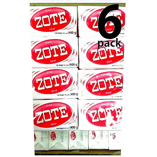 Zote 6X Zote Pink Soap (6) Bars 14.1oz Hand Wash Soap for Stains 400g Large Zote Soap