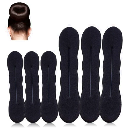 Wmbzxh 6 Pcs Bun Maker - Foam Sponge Donuts, Magic Twister Easy Snap-and-Roll Tool, Hair Accessories for Women