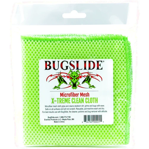 Bugslide Microfiber Mesh X-Treme Cleaning Cloth - Cleans and Polishes all Vehicle Surfaces without Scratching, Waffle Weave for Extra Cleaning Power, Use with all Bugslide Cleaning Products