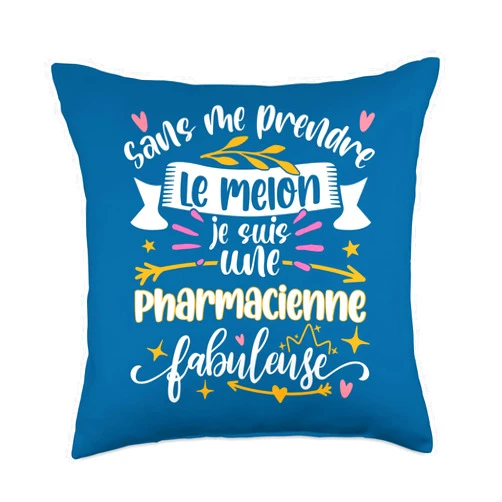Idee Cadeau Pour Pharmacienne Préparatrice Drôle Une Pharmacienne Fabuleuse Femme Etudiant en Pharmacie Etude Throw Pillow, 18x18, Multicolor