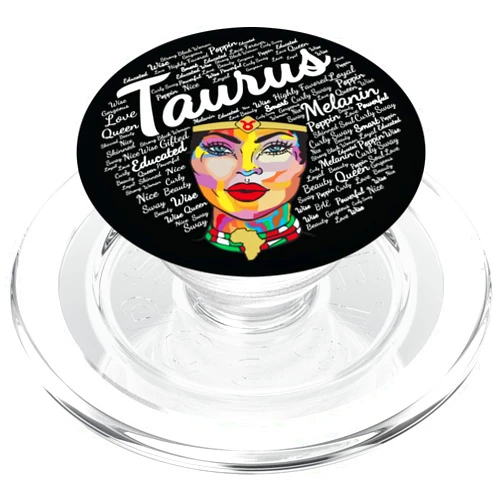 Taurus Queen Birthday T-shirts Co. Taurus Black Queen Birthday Afro Hair Women Black Girl PopSockets PopGrip for MagSafe