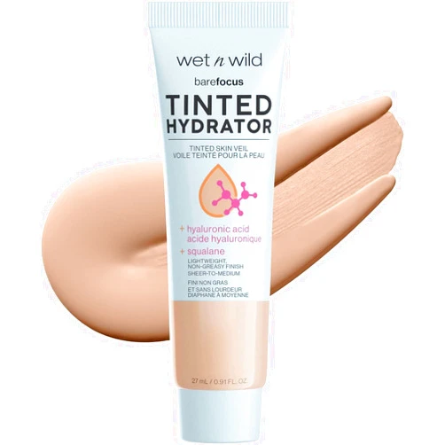 wet n wild Bare Focus Tinted Hydrator Matte Finish, Light, Oil-Free, Moisturizing Makeup | Hyaluronic Acid | Sheer To Medium Coverage