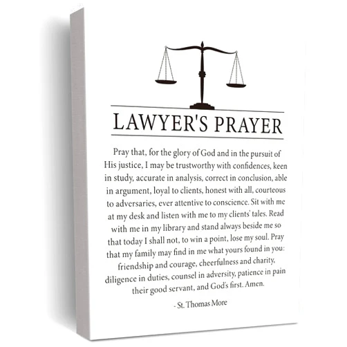 LEXSIVO Lawyer’s Prayer Print Canvas Wall Art Law Office Decor Modern Lawyer Painting 12x15 Canvas Poster Framed Ready to Hang Artwork Lawyers Gifts