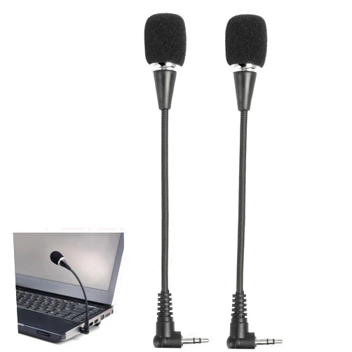 Blapsuro Mini 3.5mm Microphone for Laptop and Desktop Computer,Compatible with Windows PC and Mac,Plug &Play,Ideal Condenser Microphone Mic for Online Meeting/Class/Gaming,Skype,External Mic-2PCS